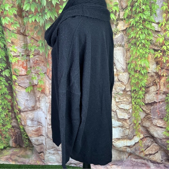 FORTE CASHMERE Quiet Minimalist Oversized Black Cowl Neck Sweater, M - Picture 6 of 10